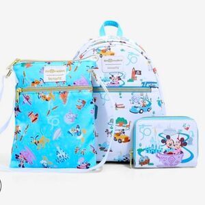 Loungefly Disney 50th Anniversary Mini Backpack, Wallet & Crossbody NWT